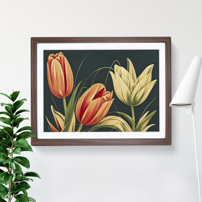 Art Deco Tulip Flowers Vol.2 - Framed Print