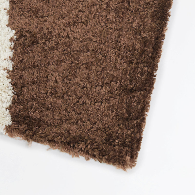 Pashyn Rust Abstract Waves Area Rug, Rectangle 5'3" x 7'