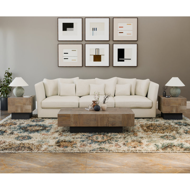 Table de bout en bois massif Hollingsworth, Noir, Noyer brun