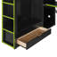 Lit mezzanine double en bois pleine grandeur avec bureau, garde-robe, grand espace de rangement et lumière RVB, vert-130120388