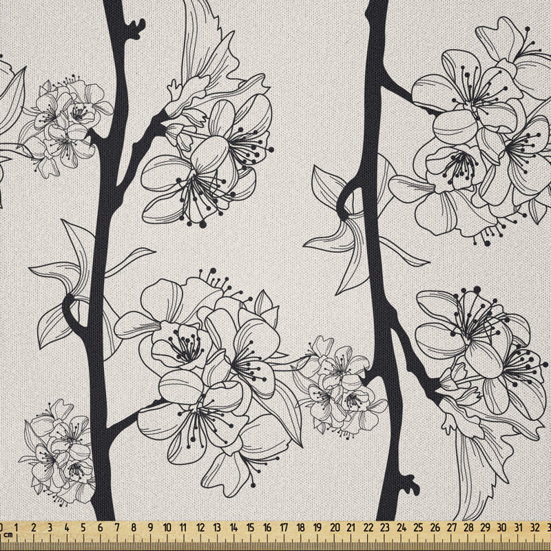 Branches of Japanese Traditional Sakura Multi-Purpose Fabric