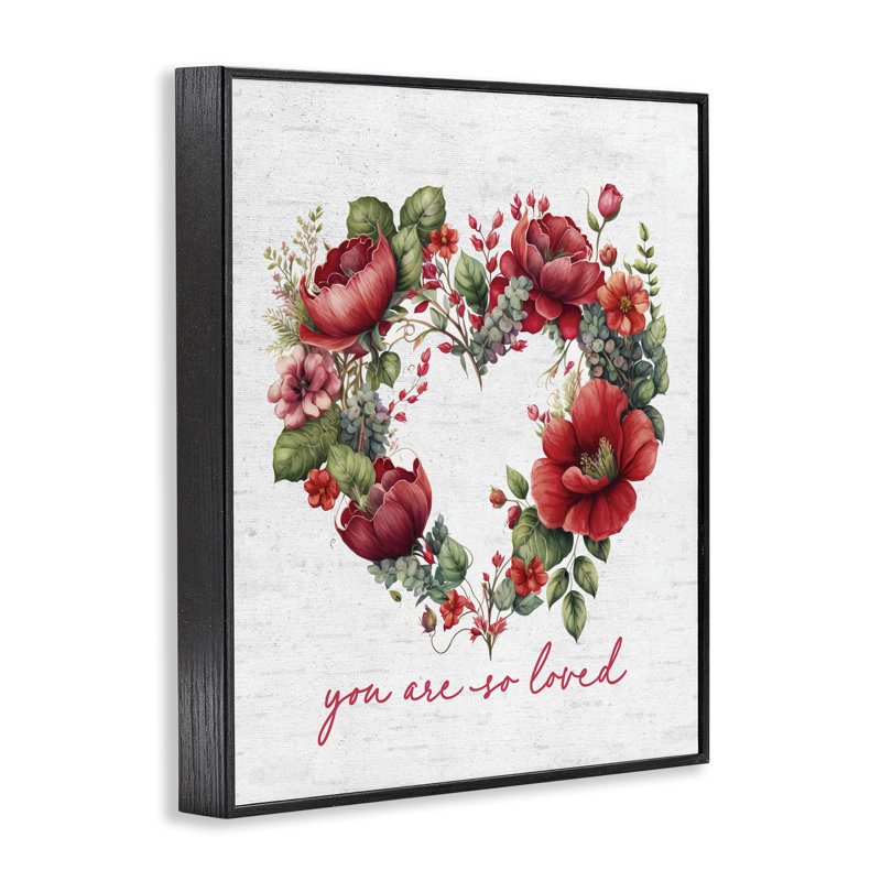 Guirlande So Heart, H 20 po x l 16 po, Giclée encadrée noir minuit