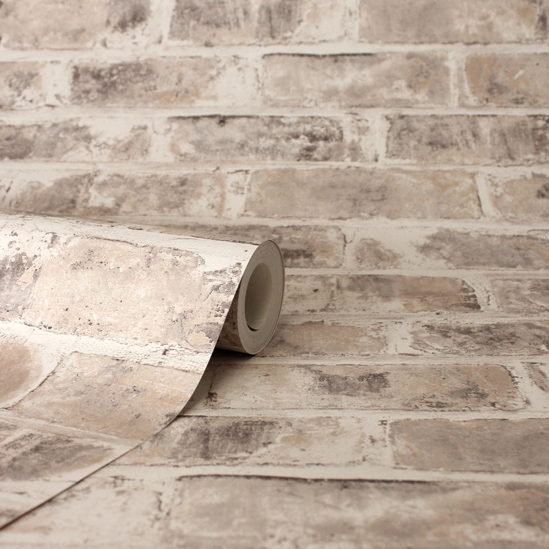 Warrick Taupe Brick Wallpaper