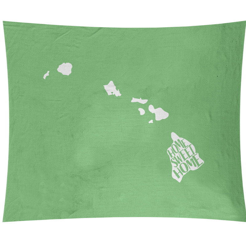 Tapisserie murale à la maison en hawaii doux, H 68 po x l 80 po, Vert