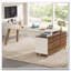 Bureau de direction en L avec classeur et tablettes