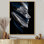 «Brooker Aqua and Balck Polygonal Beauty», femme encadrée