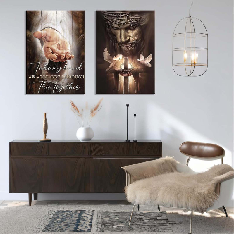 2 Piece Wrapped Canvas Print, 40 cm H x 60 cm W
