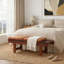 Banc en lattes de bois massif 59,5 po Aadi avec 2 coussins amovibles Aadi-1273278866