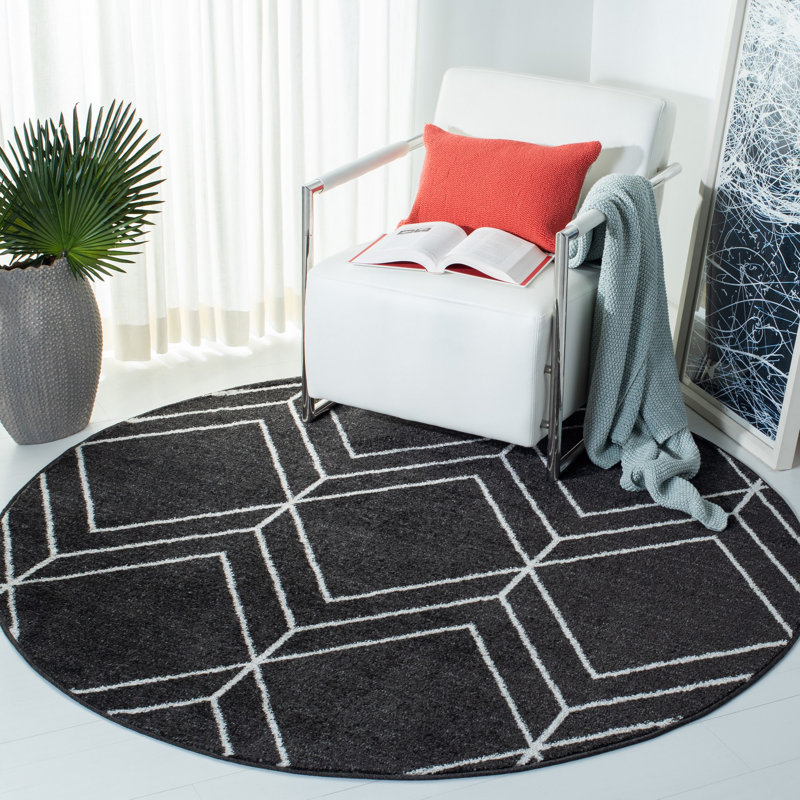 Garces Performance Geometric Rug, Round 6'