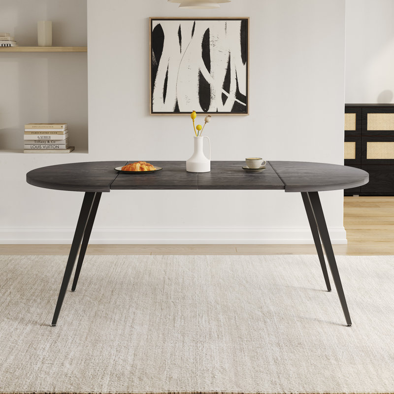 Table de salle à manger Vesta, Noir, Noir