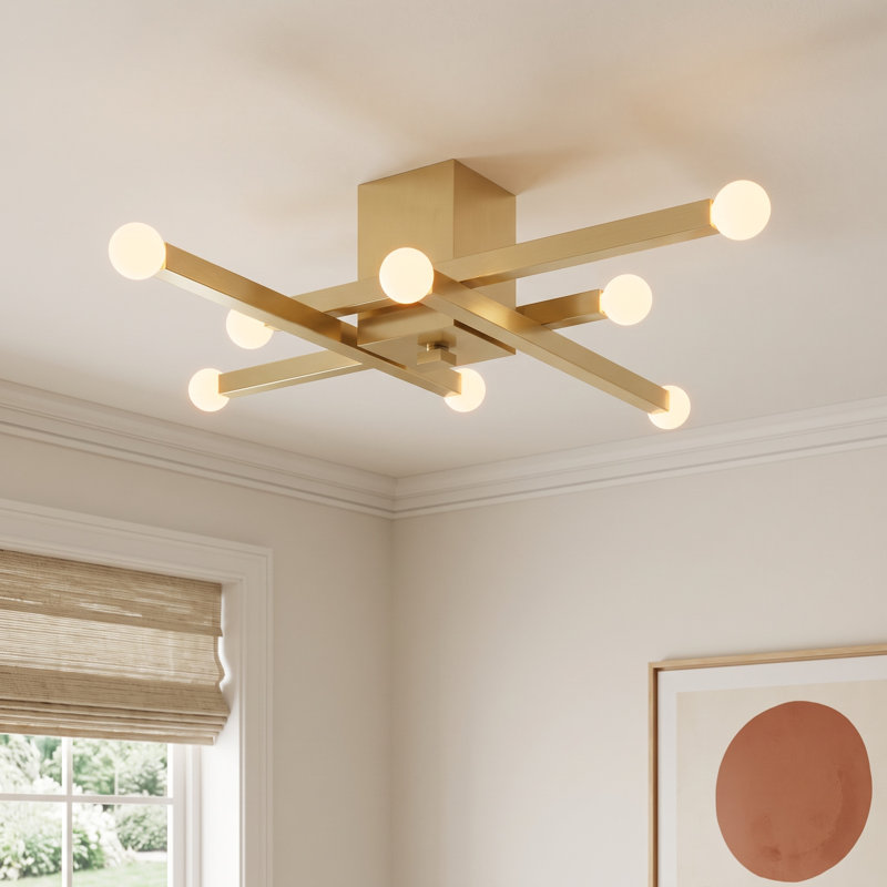Peary Flush Mount, Aged Brass