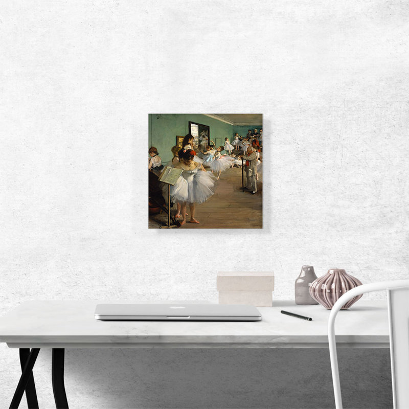 «The Dance Class 1874» par Edgar Degas - peinture sur toile tendue, H 12 po x l 12 po x P 0,75 po