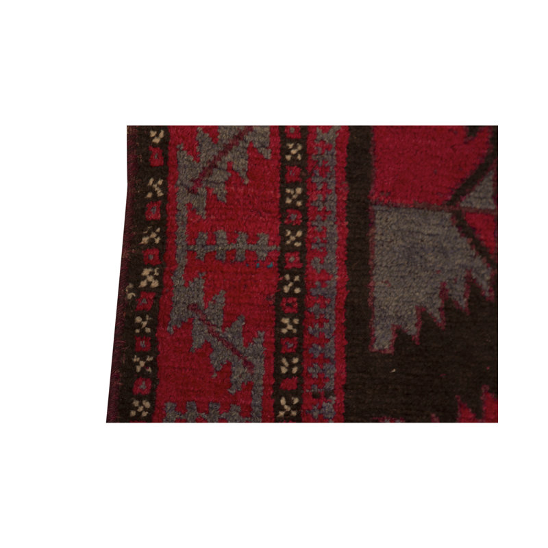 Hand-Knotted High-Quality Red and Black Area Rug