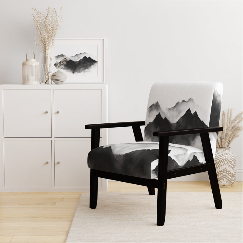 Fauteuil d'appoint Abstract Landscape, Black Square Arms