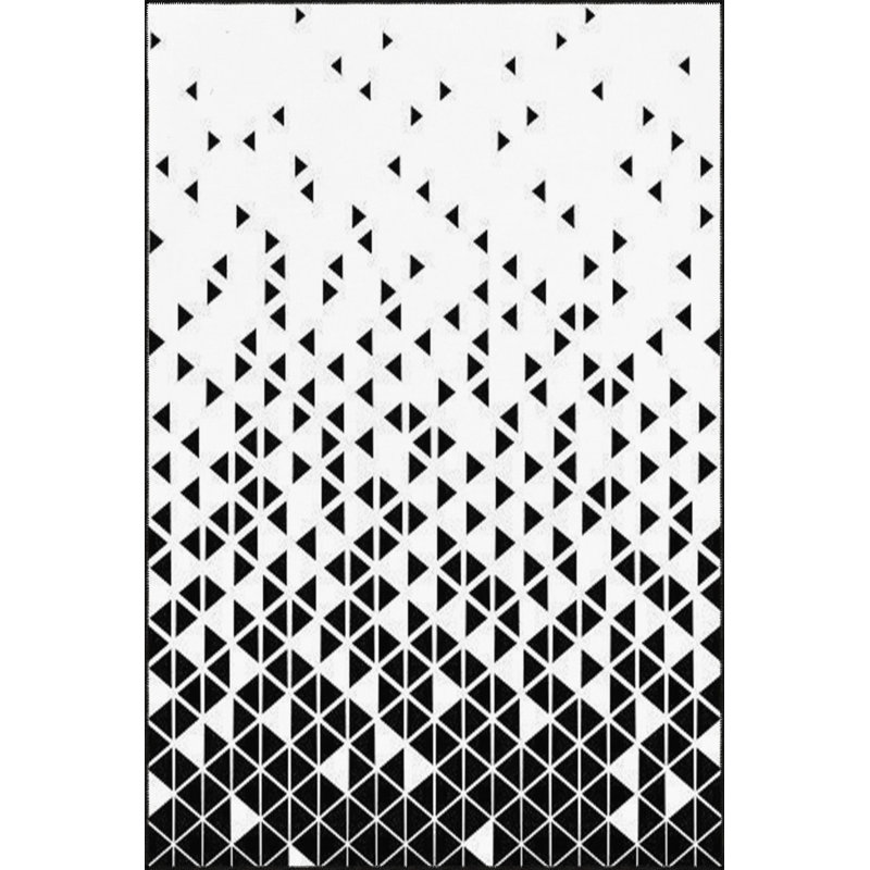 Tapis noir lavable à motif géométrique triangulaire, Sous-tapis rectangulaire de 3 pi 3 po x 4 pi 11 po
