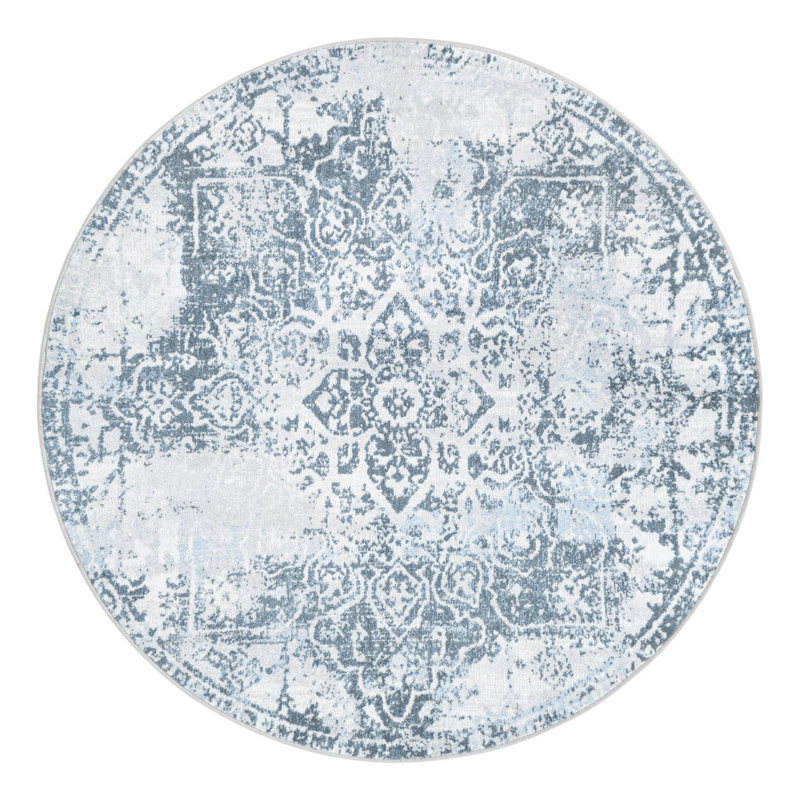 Massie Floral Indoor Rug, Round 5'3"