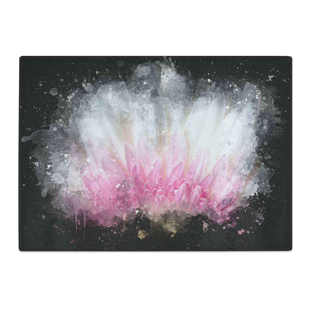 Tempered Glass Petals of a Pink & White Gerbera Chopping Board