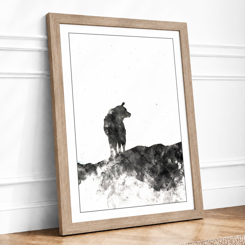 Solitary Wolf Minimalist - Print, A4 - 29.7 x 21.0 cm, Oak