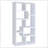 8-shelf White Geometric Bookcase