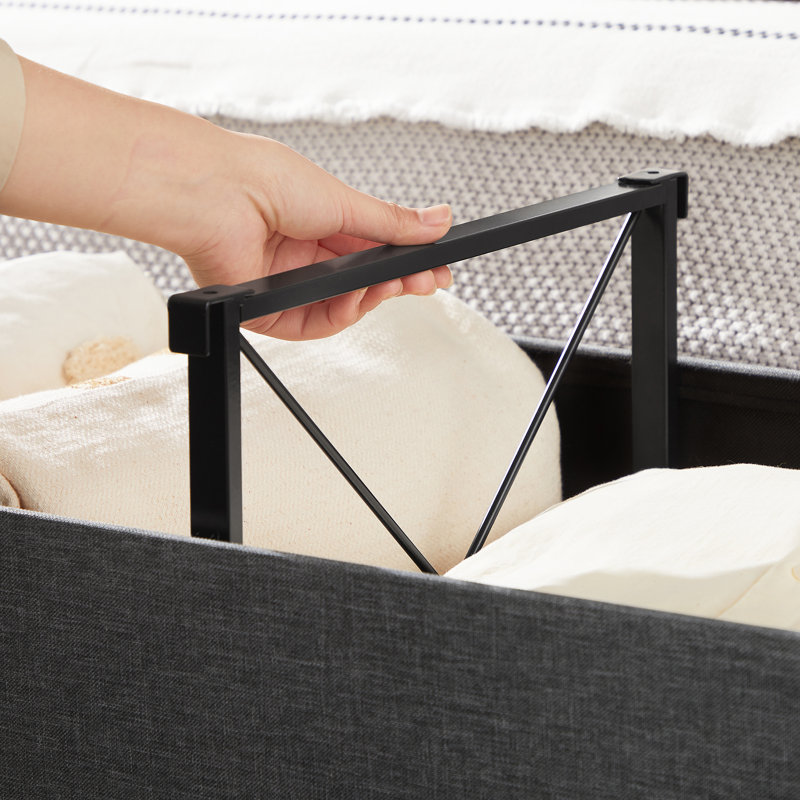 Storage Ottoman, 15" H x 43" W x 15" D, Slate Gray