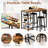 Ensemble de table de bar pour 2, ensemble de table de bar 3 pièces, ensemble de table de bar et chaises avec tabouret en polyuréthane et 3 tablettes de rangement ouvertes, ensemble de table de pub pour la cuisine, brun