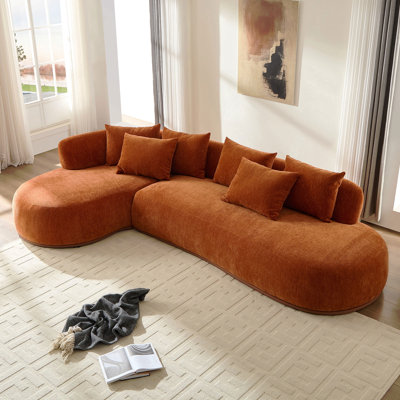 134.63'' Oversized L-Shape Sectional Sofa Couch With Facing Chaise Left  Sofa With Deep Seat For Living Room