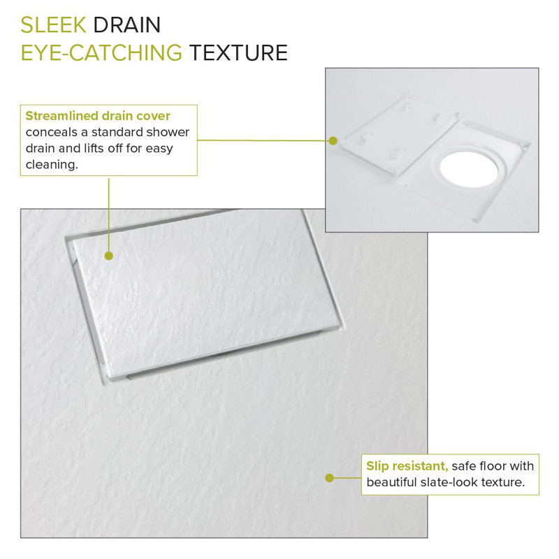 White 36'' x 36'' Low Threshold Square Shower Base