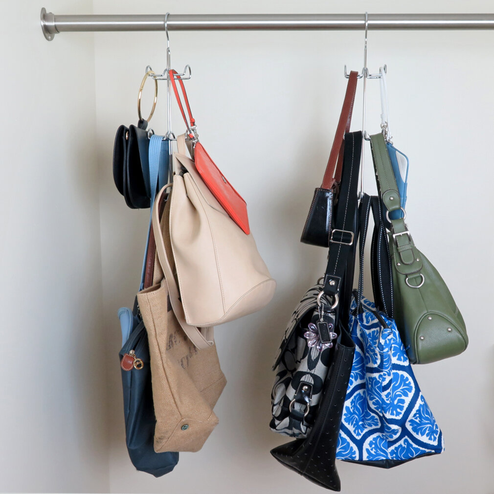 DIY Hanging Purse Organizer  Hanging purses, Organizing purses in closet, Purse  organization