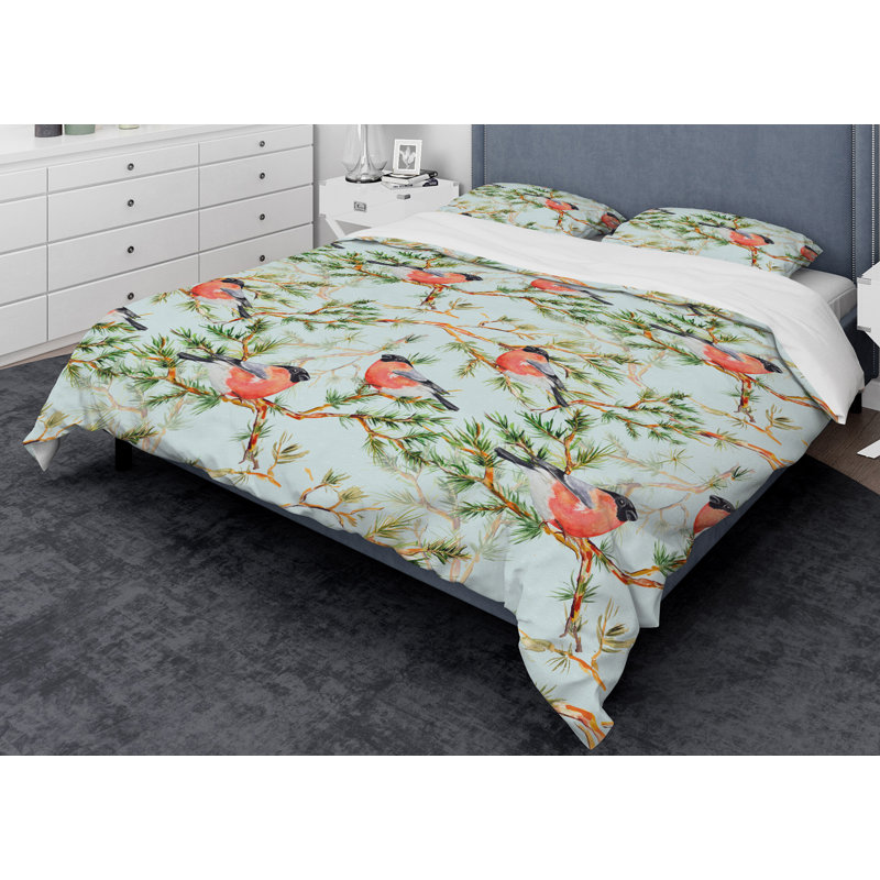 Ensemble de housse de couette designart little oiseau avec coffre sur pin branch