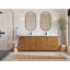 Meuble-lavabo double 84 po avec plateau en marbre Chicago Teak