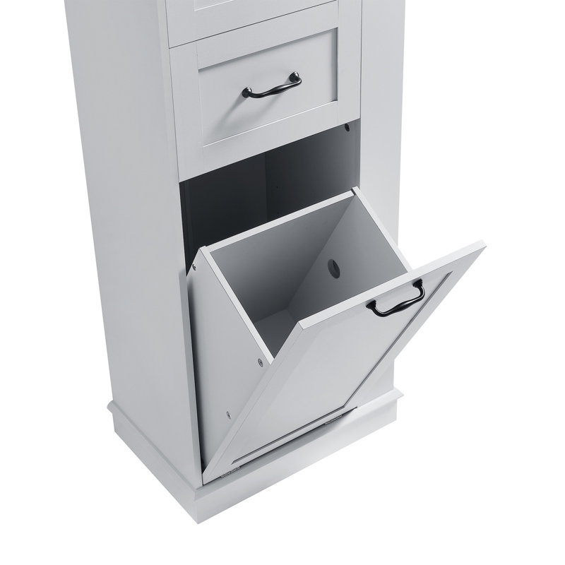 Grande armoire de rangement moderne avec compartiment inclinable et tablettes réglables pour la salle de bain, Gris