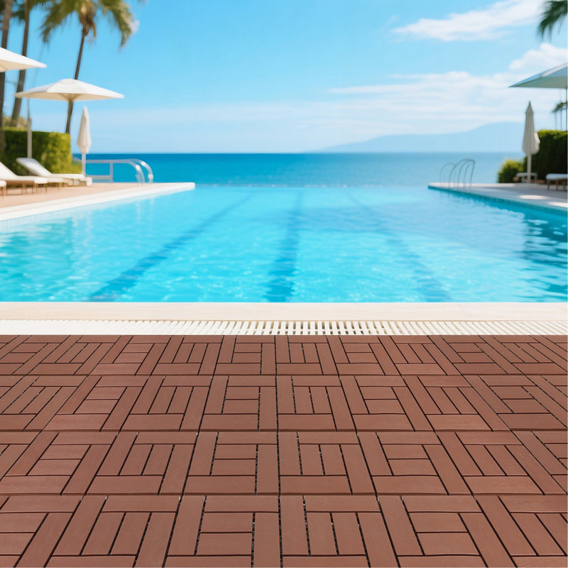 ZZ Style 12" Deck Tiles, Red/Brown