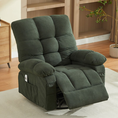 Fauteuil inclinable de massage à bascule avec massage 3D à 4 points et fonction chauffante avec fonction berçante et 2 porte-gobelets, port de charge USB