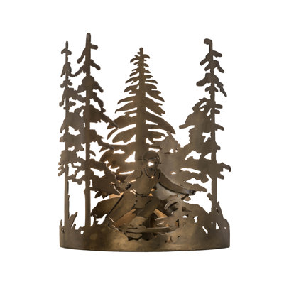 Rustic Lodge Flush Mounted Sconce