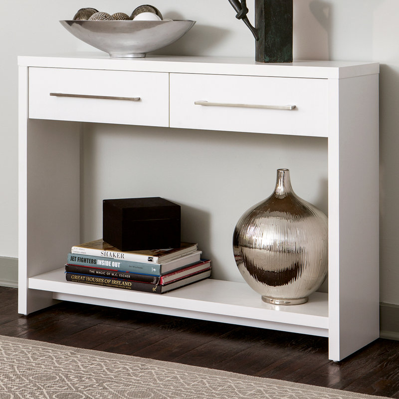 Hex 40" Console Table, White
