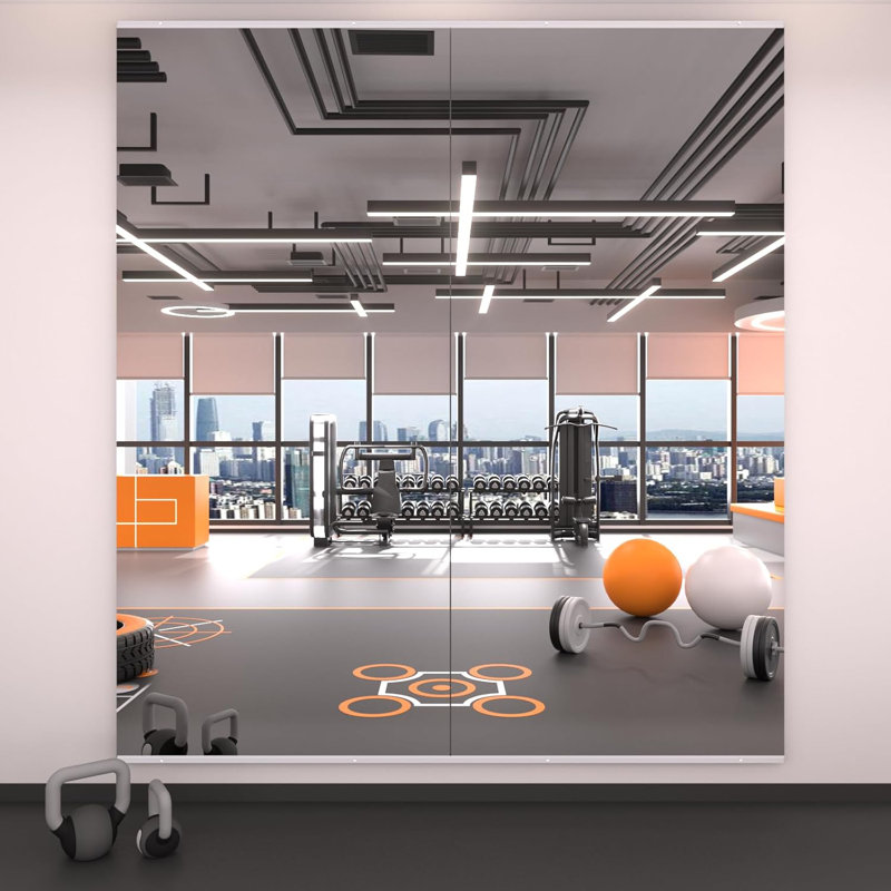 Full-Length Frameless Tempered Glass Yoga Mirrors with Mounting Kit for Home Gym, Yoga & Dance Studio, Set of 2/3, 79" x 36"