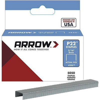 Arrow Fastener 225 5/16" 8Mm P22 Staples (5,050Pk)