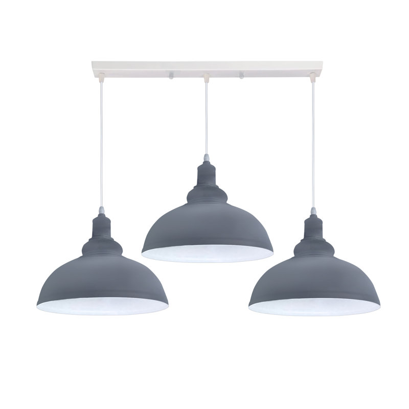 3 - Light Kitchen Island Pendant, Grey, Yes