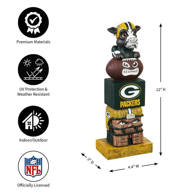 Statue de jardin d'intérieur / extérieur NFL New York Giants, Packers de Green Bay, H 12 po x l 4,41 po x P 3,15 po
