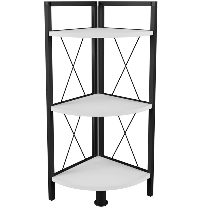Addley Bookcase, White, (4 Shelves) 123cm H x 34cm W x 34cm D.