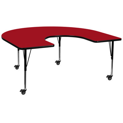 Goddard 60''W x 66''L Horseshoe Thermal Laminate Activity Table - Adjustable Short Legs