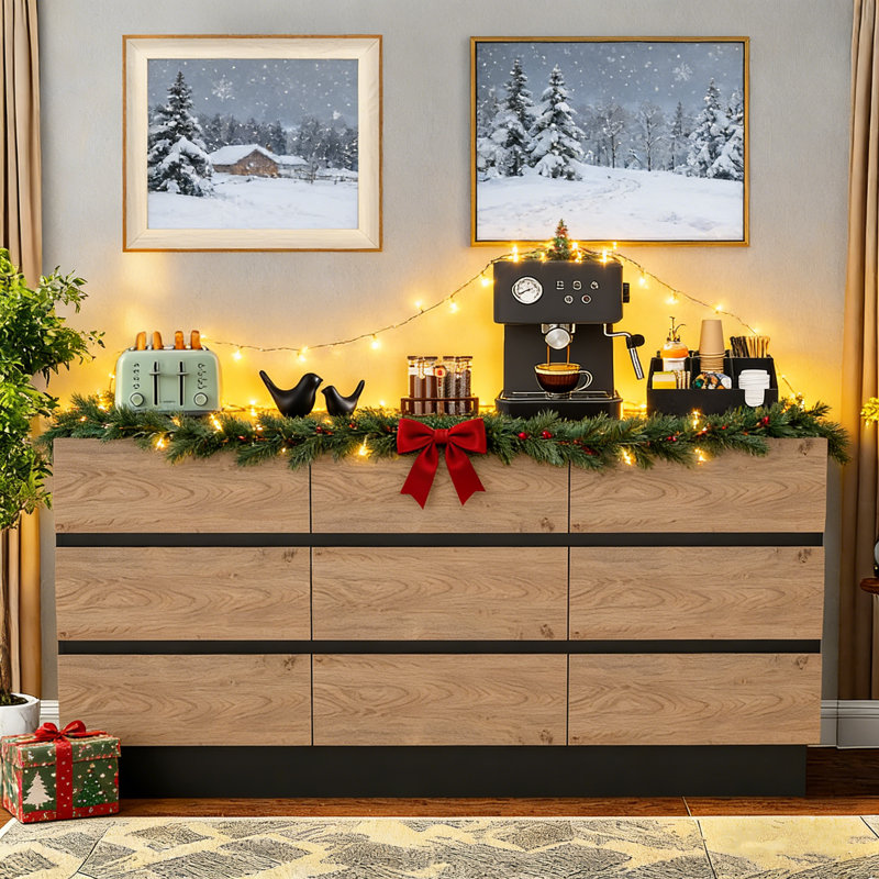 Morden 9-drawer Dresser 63" Wooden Storage Dresser ,chest Of Drawers