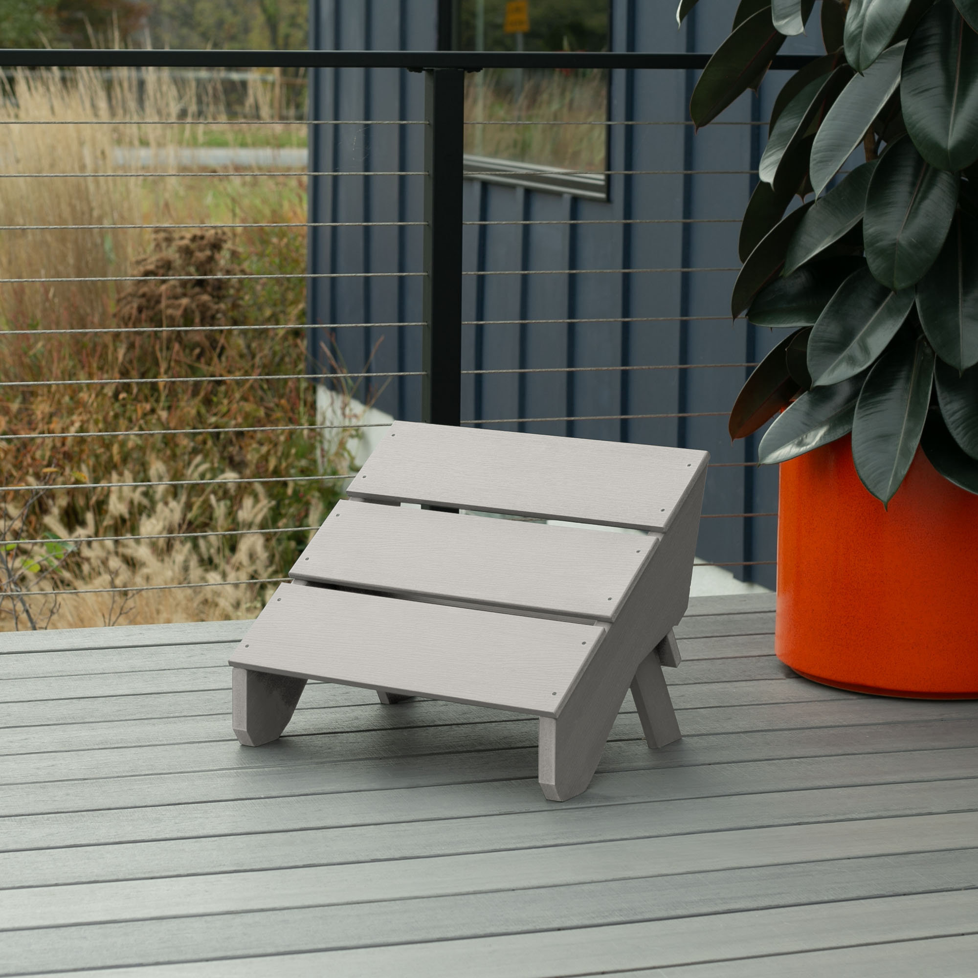 Byrnes Outdoor Ottoman, Harbor Gray