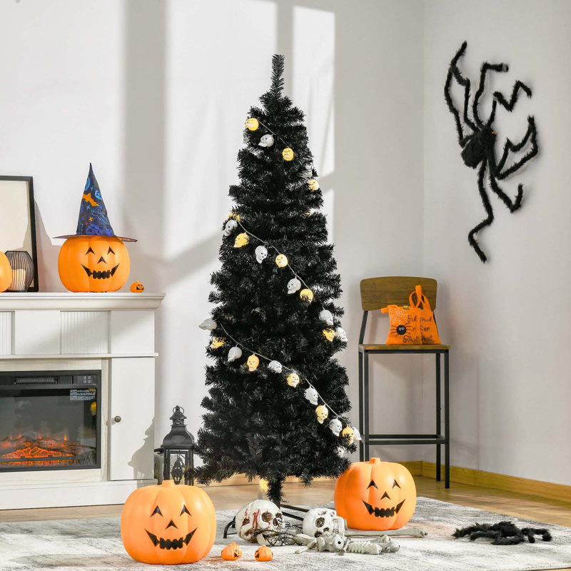 Grand sapin de Noël artificiel non éclairé 6 pi avec branches réalistes et base en acier
