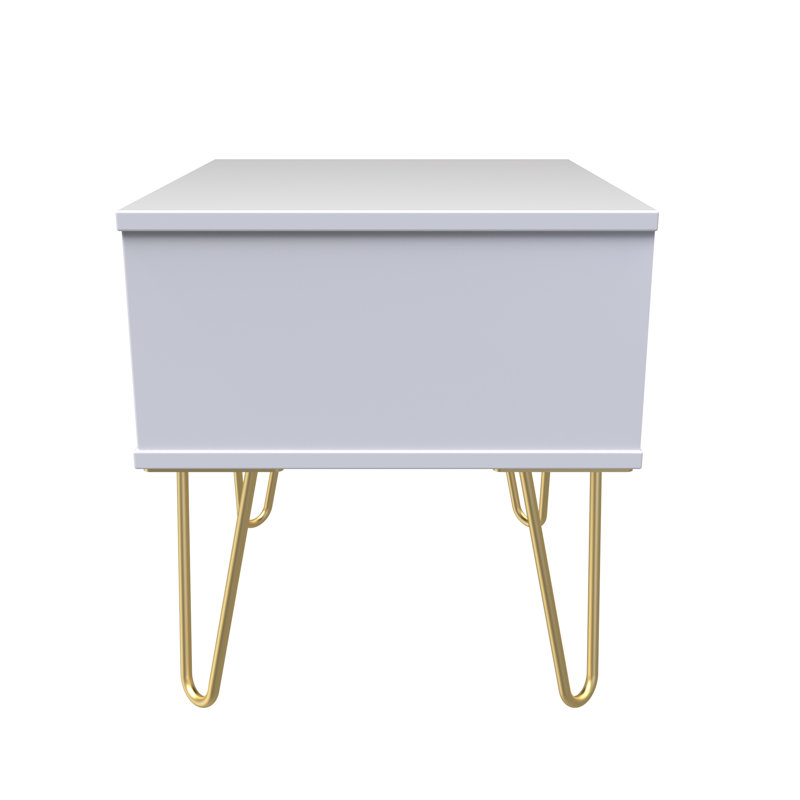 Beranda 45cm W Manufactured Wood Bedside Table, Kobe Pink/White