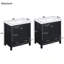 Bathroom Vanity Set with Double Vanities (Separate), Double Ceramic Sinks, Storage Shelf, and Divided Drawers  (Mirror not included)-133039558
