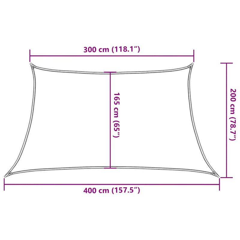 4m x 2m Trapezium Shade Sail, Orange