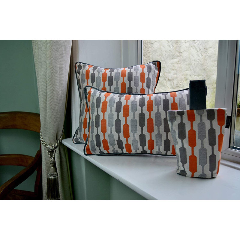 Ephraim Geometric Filled Fabric Draught Excluder, Orange