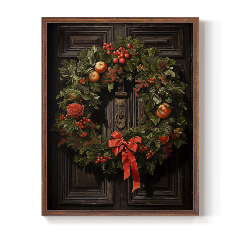 «Christmas Holiday Art DCLXI», reproduction d'art encadrée - bois massif, H 21 po x l 17 po, Noyer