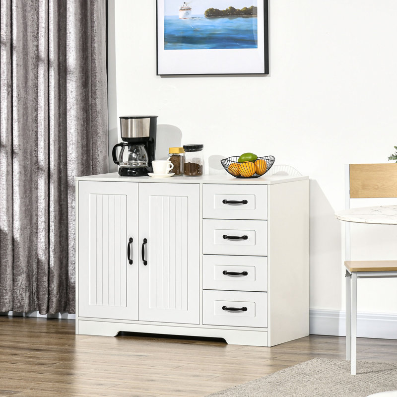 Armoire de rangement moderne, armoire d'appoint autoportante, Blanc